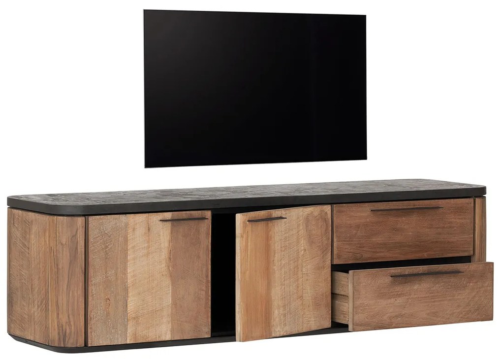 DTP Home Soho Hangend Tv-meubel Teak En Mortex 150 Cm - 150x40x42cm.