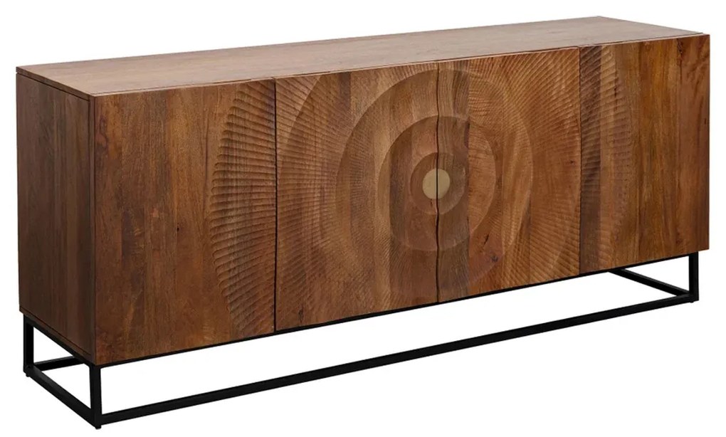Houten Dressoir Met Houtsnijwerk - 177x45x75cm.