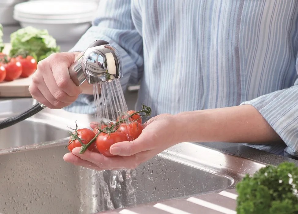 Schutte ULTRA ééngreepsmengkraan keuken met uittrekbare sproeier, lage druk, chroom