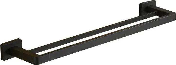 Mexen Asis dubbele handdoekhouder, zwart - 7017625-70