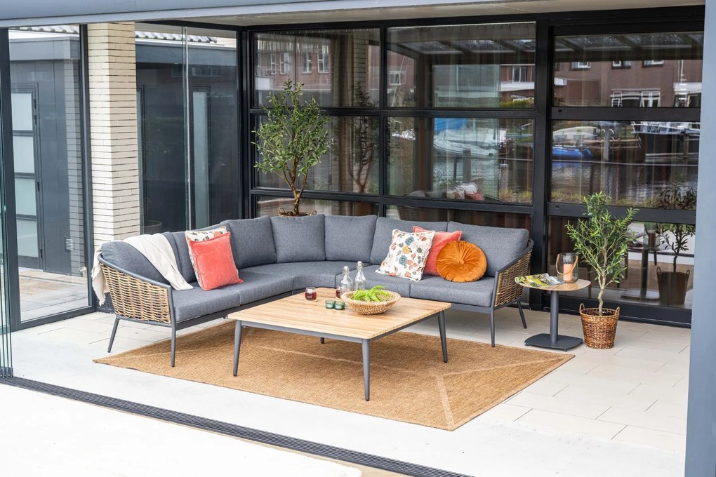 GI Bali loungeset (4-delig) - Naturel Rotan/Carbon Black OP=OP