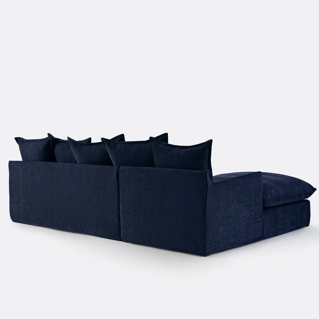 Hoekbank links, omvormbaar, afneembare hoes, 4-zits, gemêleerd polyester, ODNA