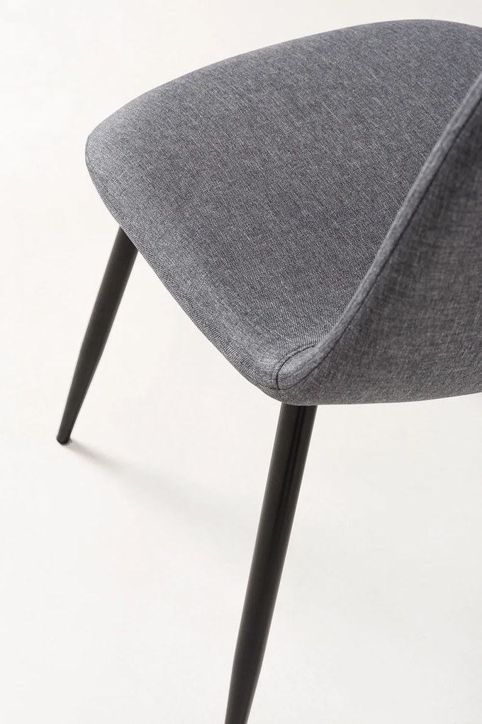 Set van 4 Zwarte Teok Stoffen Stoelen