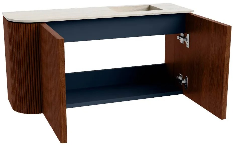 Mondiaz Joya DLux 80cm toiletmeubel ronding links ruby met wastafel faye rechts zonder kraangat meli