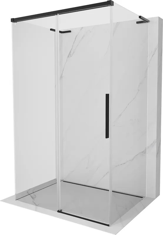 Mexen Rox-3S L 3-zijdige schuifbare douchecabine 120 x 100 cm, transparant, zwart - 8C2L-120-100-70-00-3S