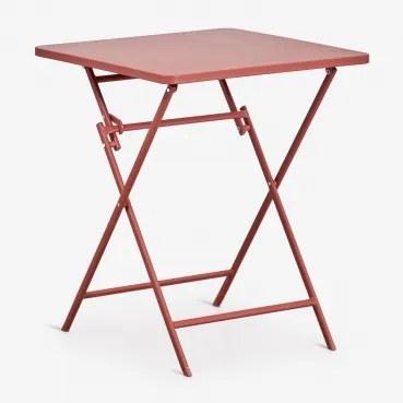 Opvouwbare Vierkante 60x60 Cm Stalen Keukentafel Tamarit Terracota - Sklum