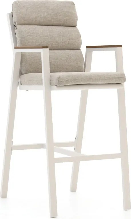 Barkruk tuin | Bellagio  Bertinoro | Aluminium | Wit | Tuinstoel | Stapelbaar | Kees Smit Tuinmeubelen