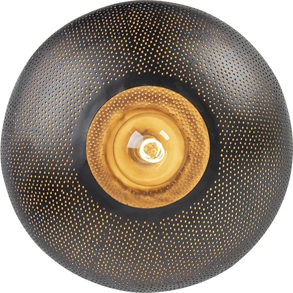 Oosterse plafondlamp zwart met goud 40 cm - Radiance