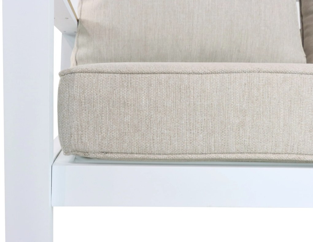 Tuinstoel Aluminium/Polywood (teakfinish) Wit Lifestyle Garden Furniture Bilbao