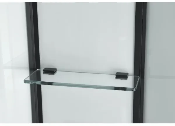 Saniclear Elite complete douchecabine kwartrond 90x90cm mat zwarte profielen