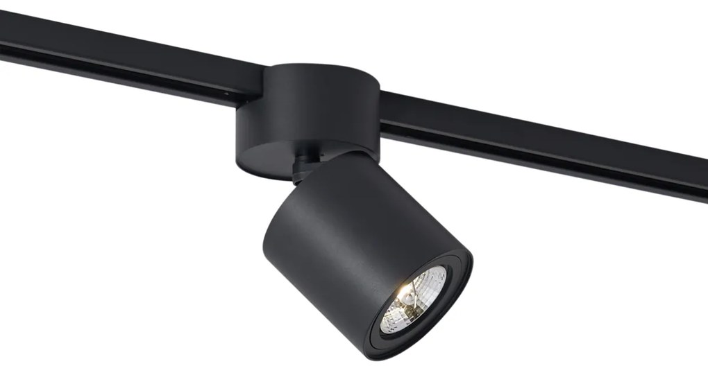 Moderne spot zwart voor railsysteem 1-fase GU10 70mm - Iconic Roto