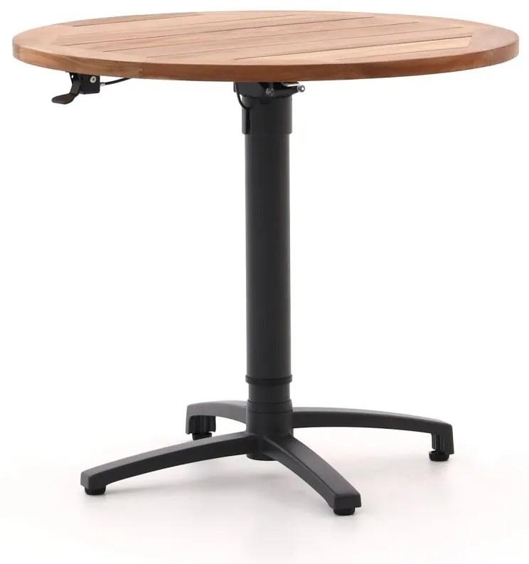 Inklapbare tafel Bellagio  | Rond  | Tuintafel Teakhout | Ø85cm | 2 personen | Verstelbaar | Kees Smit Tuinmeubelen