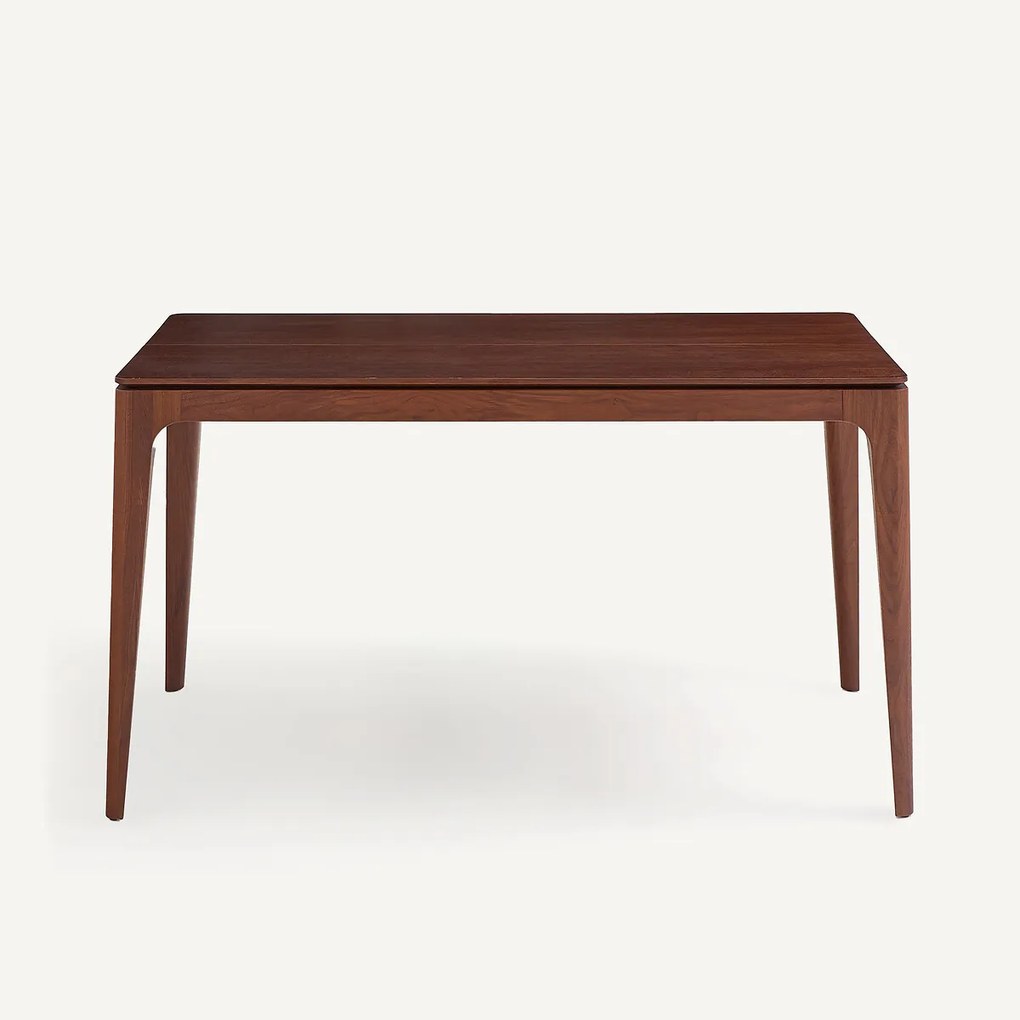 Uitschuifbare consoletafel, van massief notenhout en notenhoutfineer, SANARA
