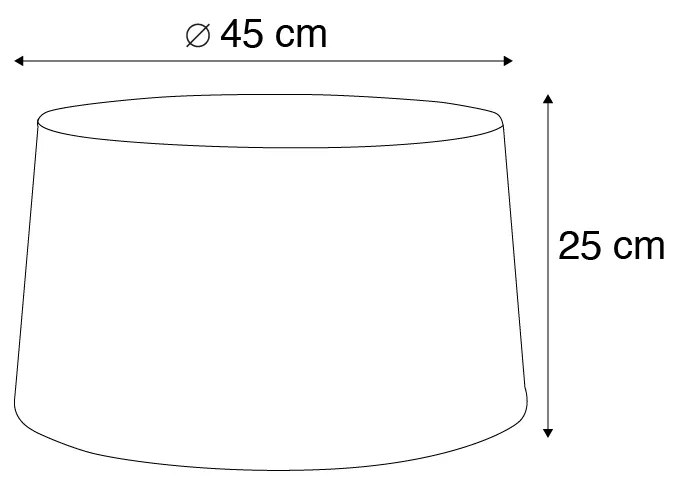 Stoffen Linnen lampenkap wit 45 cm rond