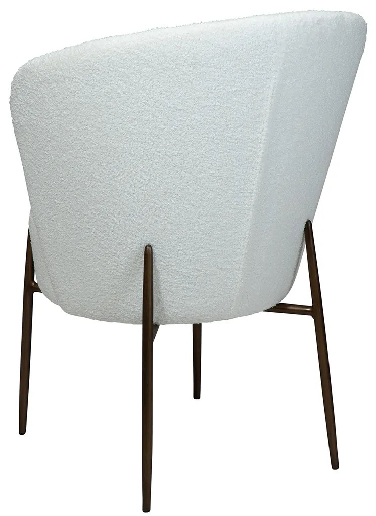 Dan-Form Orbit Eetkamerstoel Met Hoge Rugleuning Rond Boucle Wit