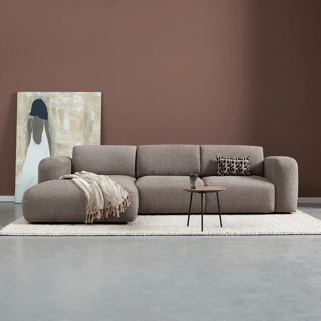 PEPP Interiors Soul Bruine Hoekbank Met Chaise Longue Links