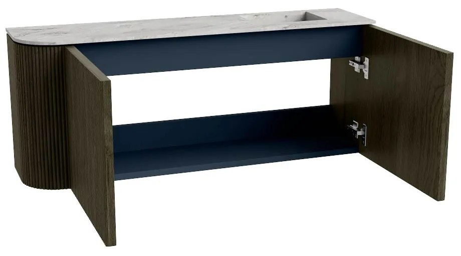 Mondiaz Joya DLux 100cm toiletmeubel ronding links shadow met wastafel faye rechts zonder kraangat glace