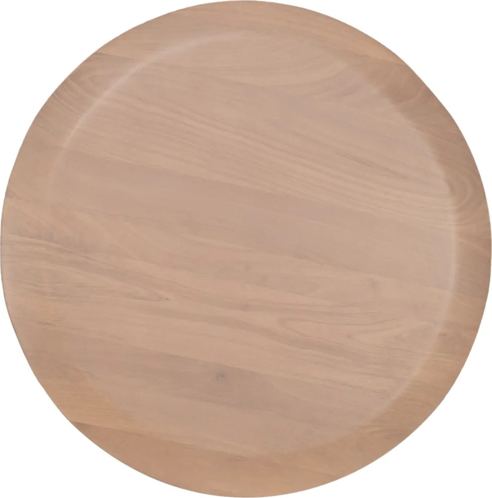 Set Van Twee Ronde Salontafels Naturel - 70 X 70cm.