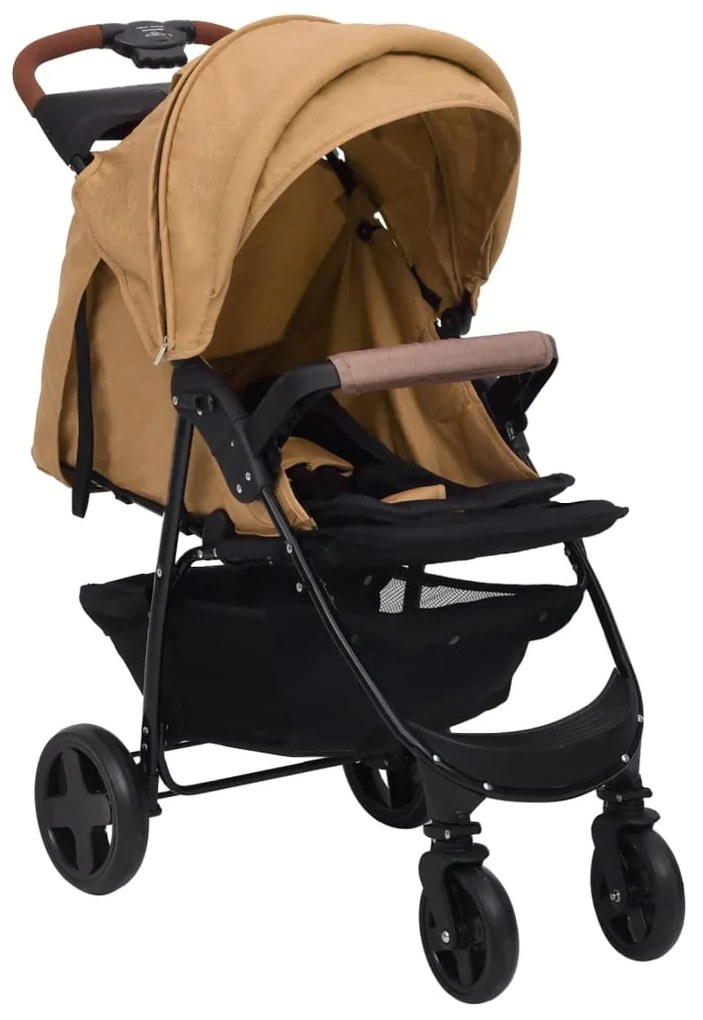 vidaXL Kinderwagen 2-in-1 staal taupe