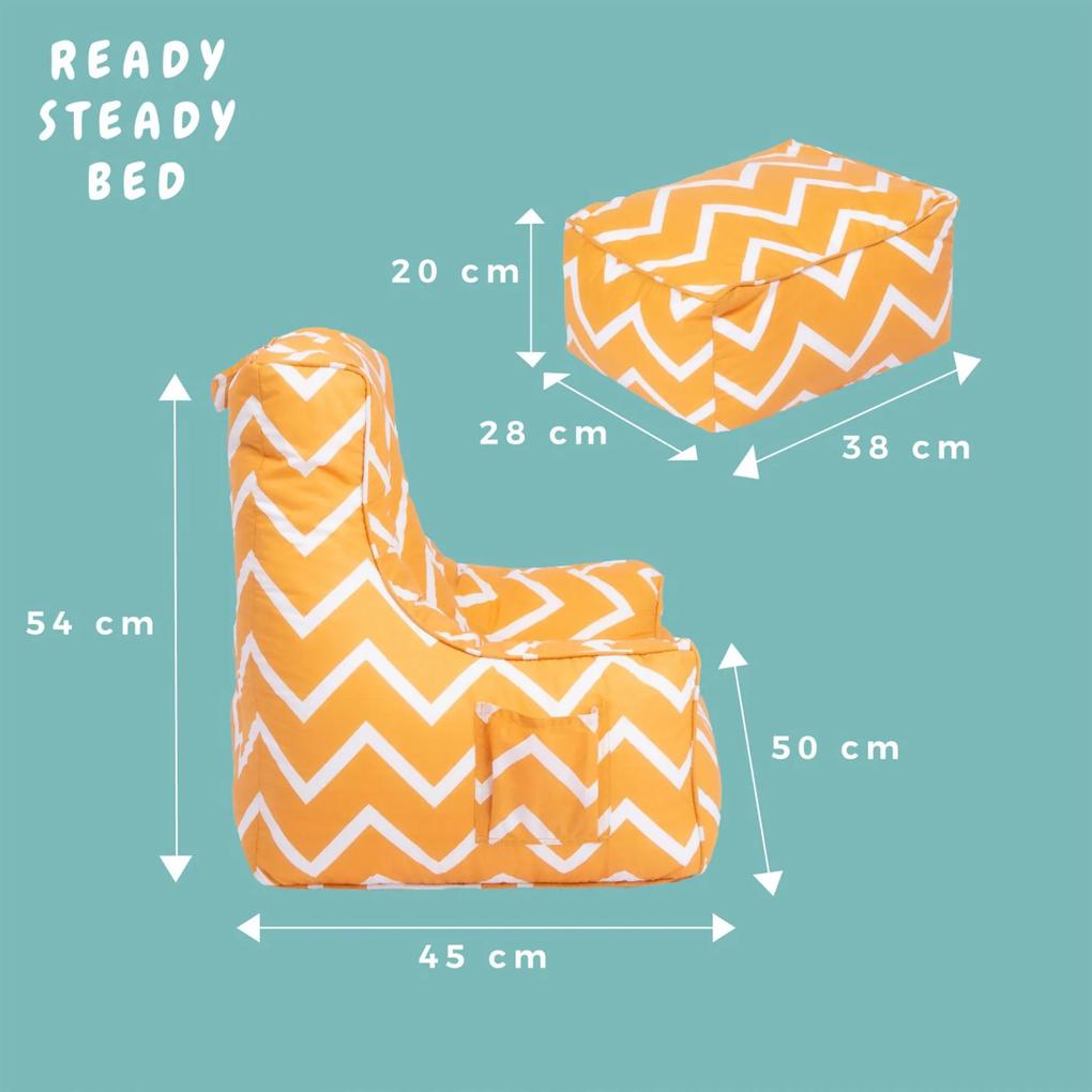 Ready Steady Bed Kinder Zitzakstoel met voetenbankje - Zigzag