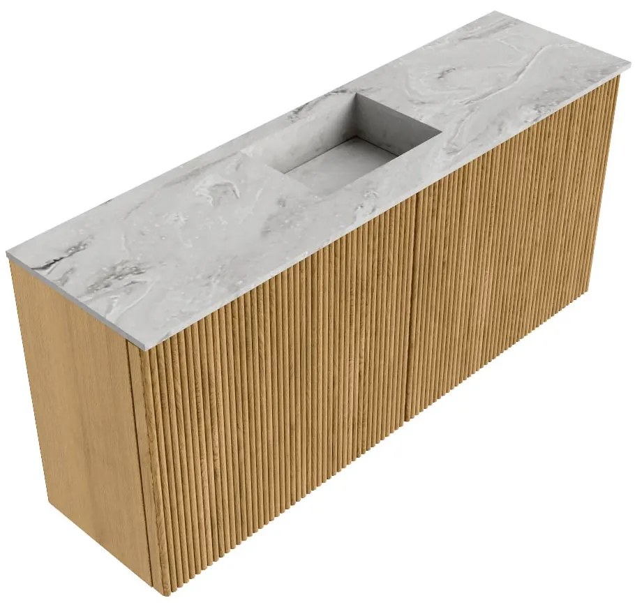 Mondiaz Joya DLux 90cm toiletmeubel oak met wastafel faye midden 1 kraangat glace