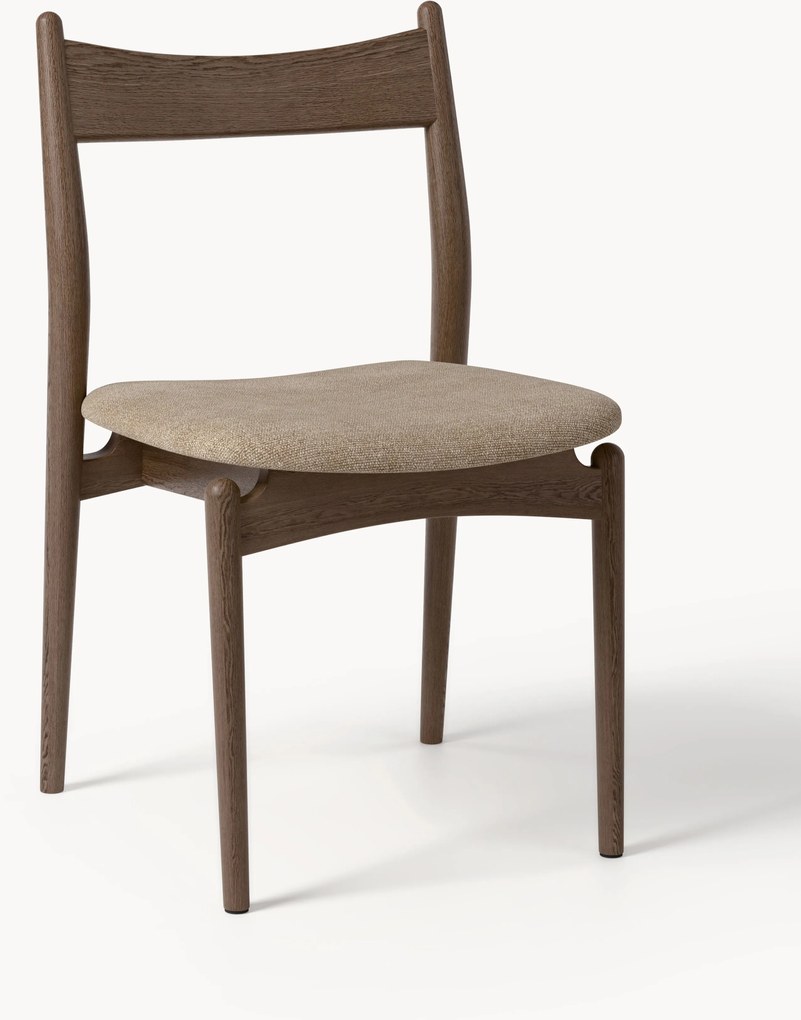 Eetkamerstoel Koa van essenhout met gestoffeerde zitvlak