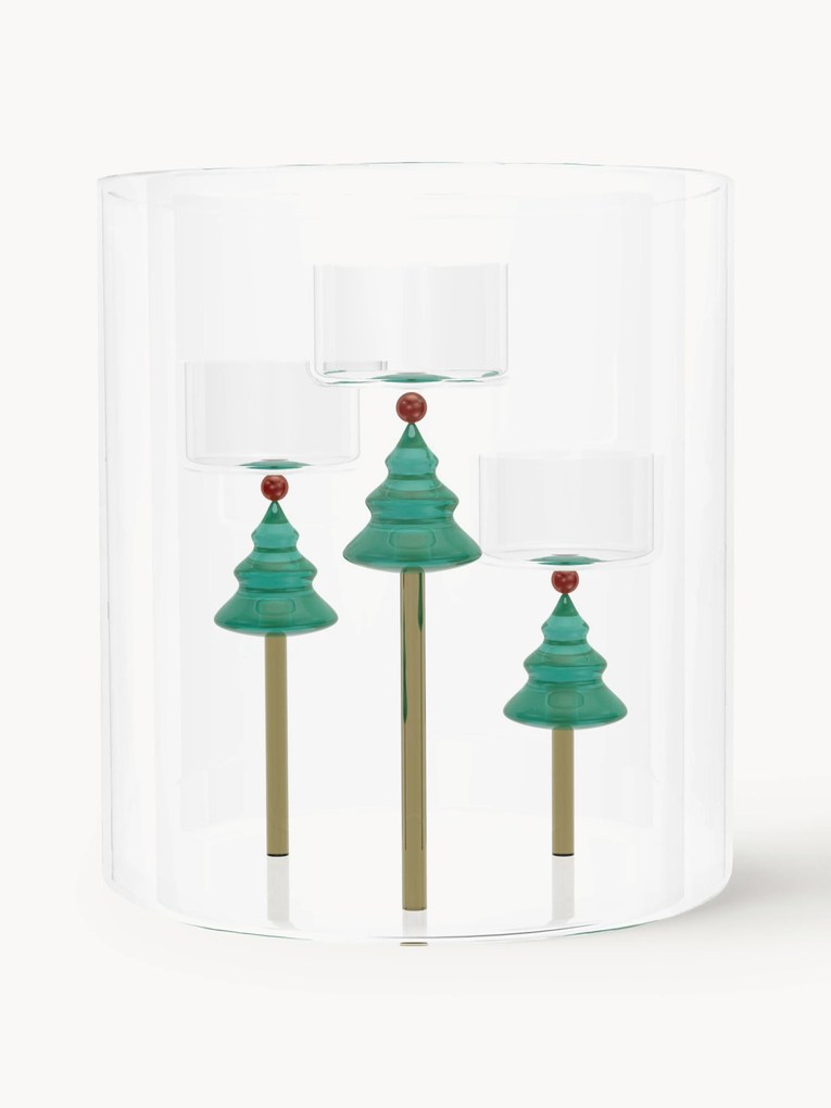 Handgemaakte kandelaar Christmas Tales uit borosilicaatglas