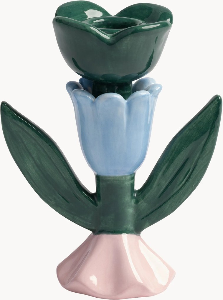 Handbeschilderde kandelaar Blume