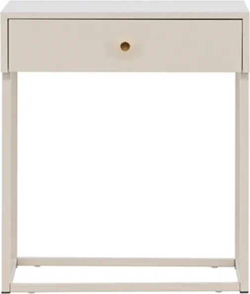 Metalen Nachtkastje Met Lade Beige - 41x41x50cm.