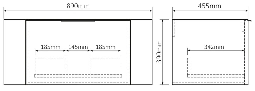 Differnz Olle badmeubel met ribbelfront 90cm eiken