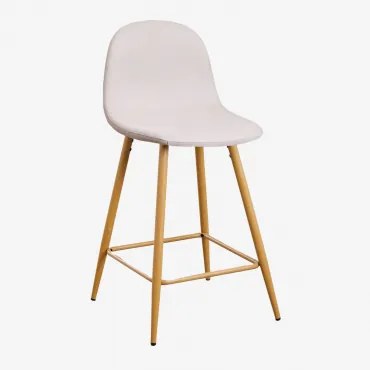 Verpakking Van 2 Glamm Hoge Krukken Natuurlijk Hout & Beige – Crème & ↑65 Cm - Sklum