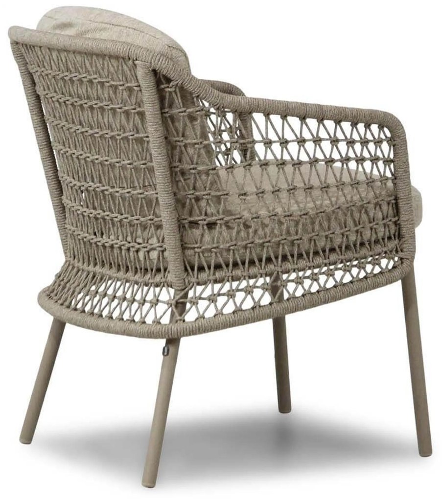 Tuinset Ronde Tuintafel 4 personen Rope Taupe 4 Seasons Outdoor Puccini/Sand