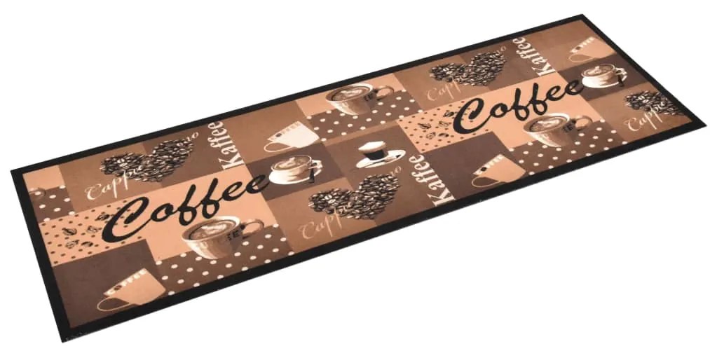 vidaXL Keukenmat wasbaar Coffee 60x300 cm bruin