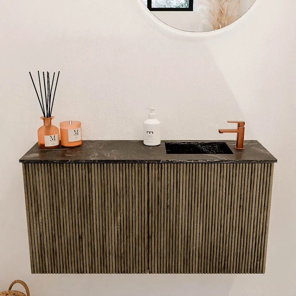 Mondiaz Joya DLux 80cm toiletmeubel dusk met wastafel faye rechts 1 kraangat lava
