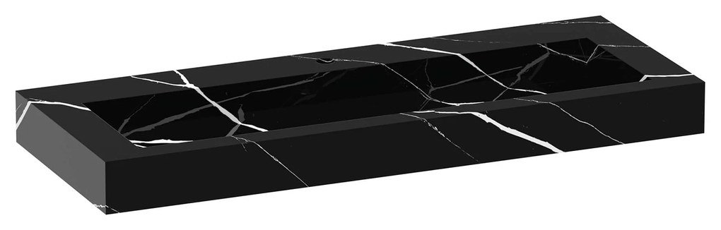 Sanituba Nature badmeubel 120cm mat zwart  met wastafel Artificial Marble Nero Marquina enkele wasbak 1 kraangat