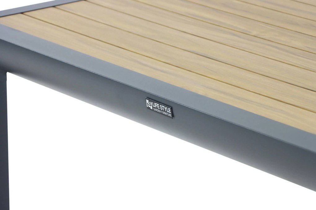 Tuinset 4 personen 100 cm Aluminium/teak Grijs Osmen Midura/Borello