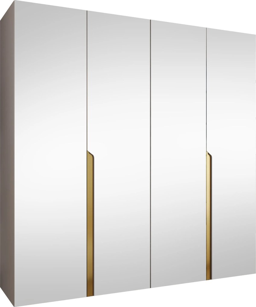 Kledingkast Hartford 591, Kasjmier, Gouden, 202x200x52cm, 135.3 kg, Kledingkast deuren: Met scharnieren