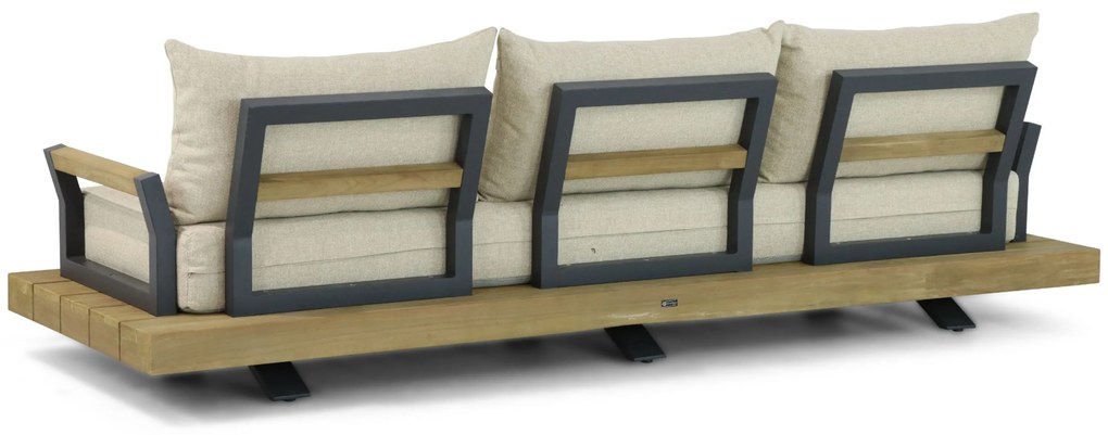 Stoel en Bank Loungeset 4 personen Aluminium/Teak Old teak greywash  Santika Furniture Santika