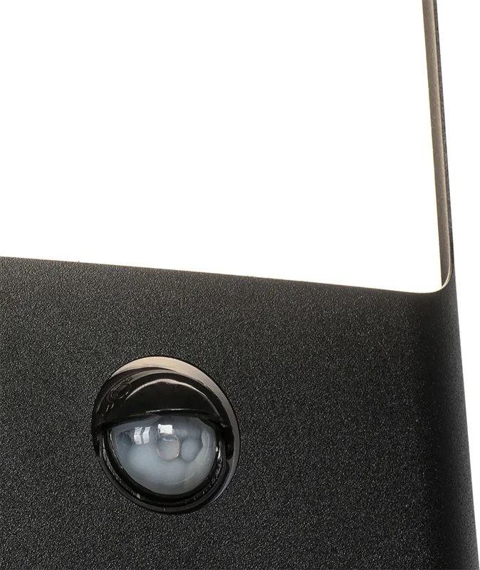 Wandlamp zwart incl. LED IP44 met bewegingssensor - Khuvan