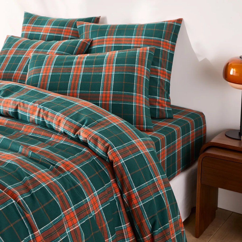 Dekbedovertrek in flanel, geruit, JORASSES