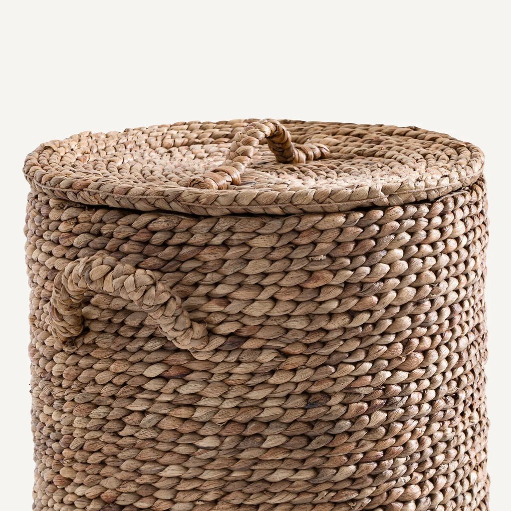 Ronde geweven wasmand van waterhyacint, LIAN