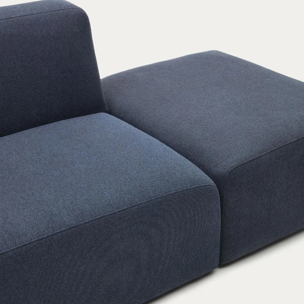 Kave Home Neom Rechte Bank Met Hocker Blauw