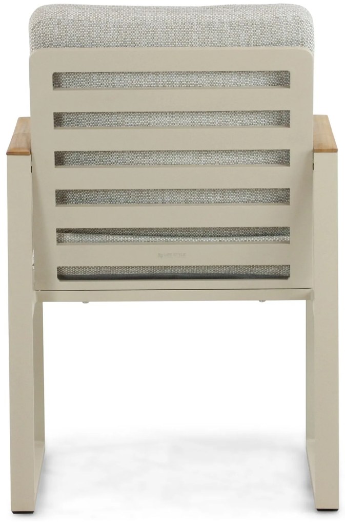Tuinstoel Aluminium/Teak Taupe-naturel-bruin Lifestyle Garden Furniture Faro