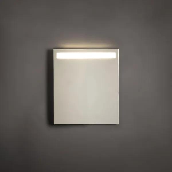 Adema Squared badkamerspiegel 60x70cm met bovenverlichting LED met spiegelverwarming en sensor schakelaar NAA002-N45B-60