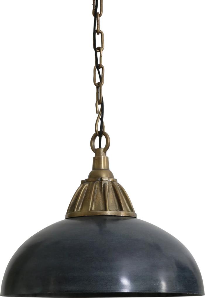 Hanglamp ANISHA - Blauw Zwart-Antiek-Brons - L