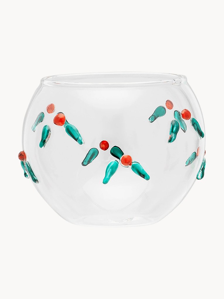 Mondgeblazen windlicht Winter Berries