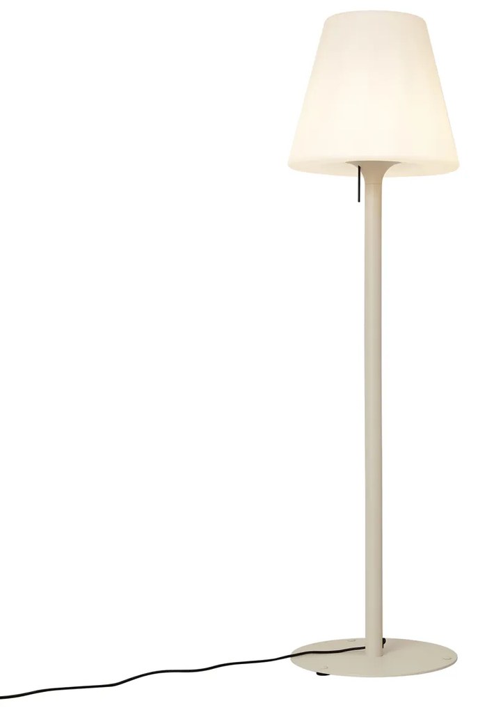 Moderne buiten vloerlamp beige met witte kap IP44 - Big Virginia Modern E27 IP44 Buitenverlichting