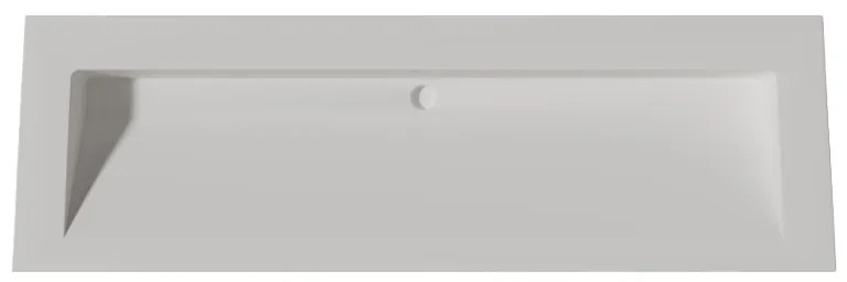 Lambini Designs Flora solid surface wastafel 140cm zonder kraangaten wit mat
