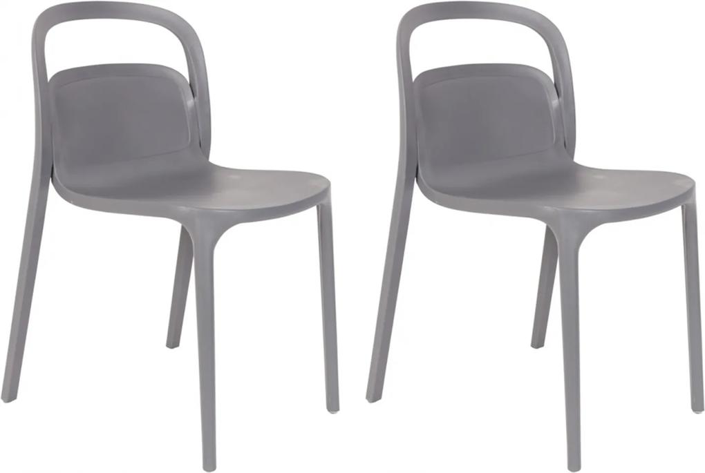 Kantinestoel Rex - Set van 2 stoelen - Grijs