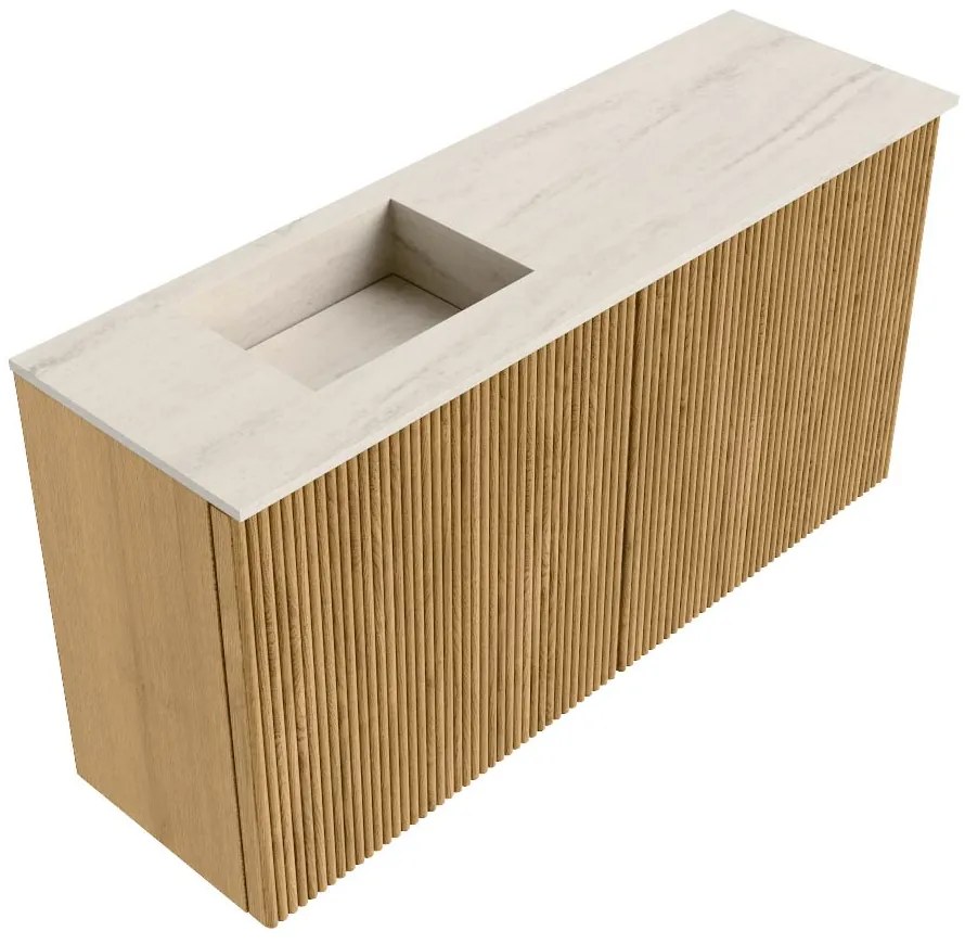 Mondiaz Joya DLux 80cm toiletmeubel oak met wastafel faye links 1 kraangat meli